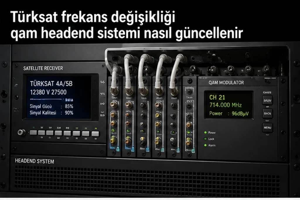 Türksat frekans değişikliği sonrası QAM headend sisteminde kanal ve transponder ayarlarının güncellenmesi